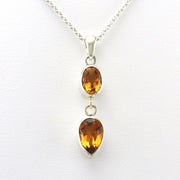 Alt View Sterling Silver Citrine Oval Pear Necklace