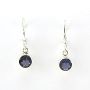 Alt View Sterling Silver Iolite 6mm Round Dangle Earrings