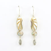 Alternate View Sterling Silver Nautilus Shell White Topaz Earrings