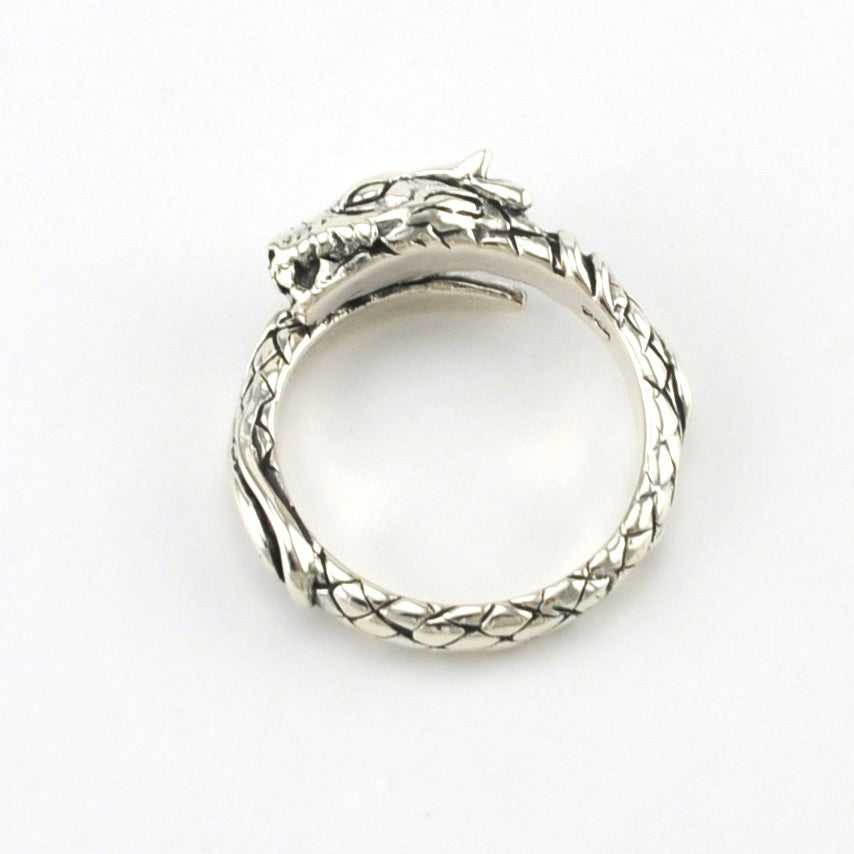 Alt View Sterling Silver Dragon Wrap Ring