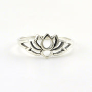 Sterling Silver Open Lotus Flower Ring