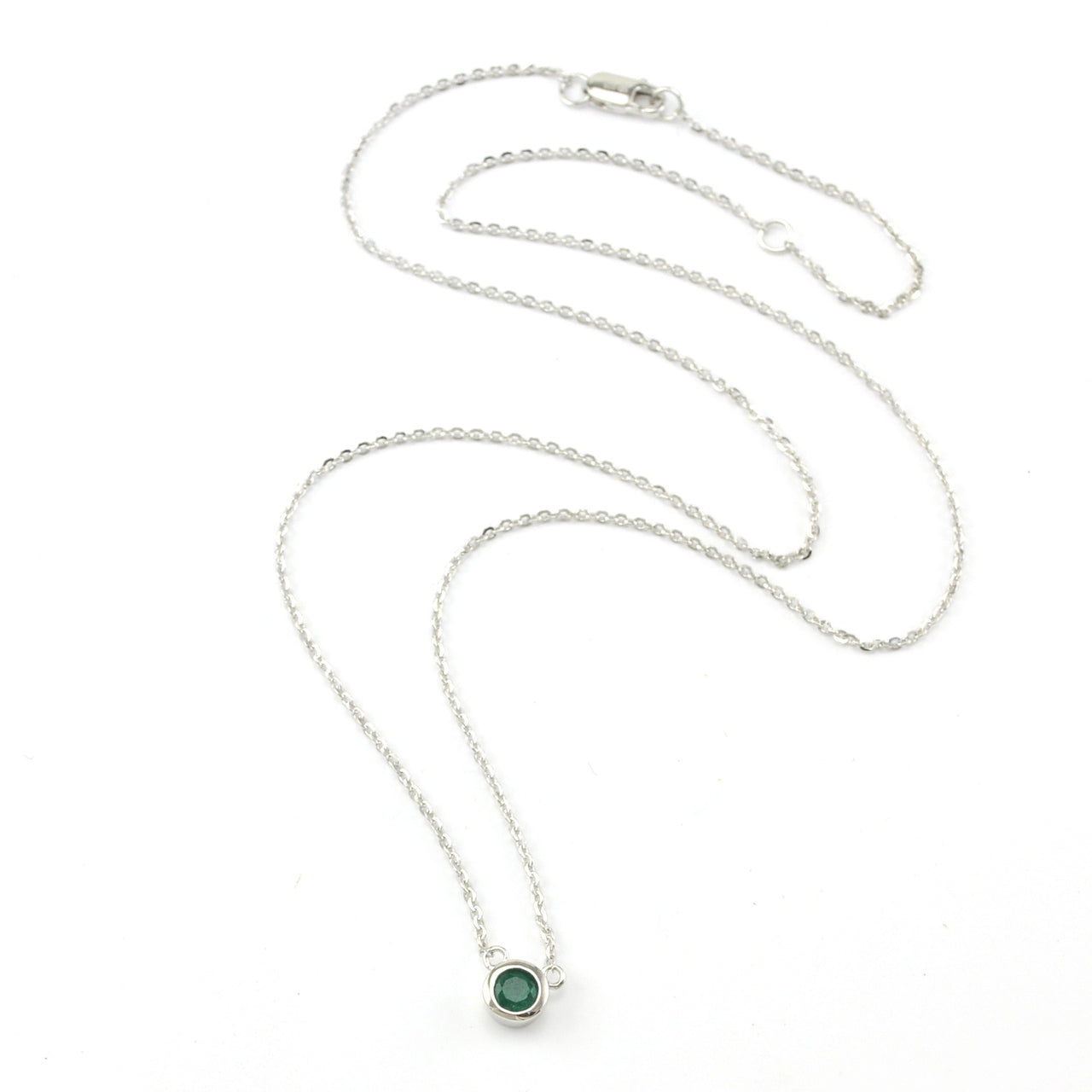Emerald .3ct 4mm Round Necklace

