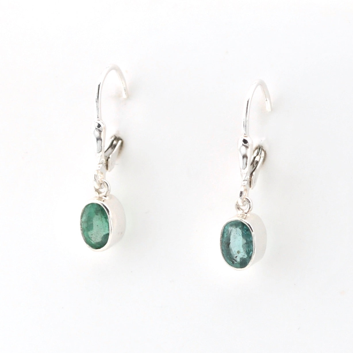Emerald 4x6mm Oval Dangle Earrings