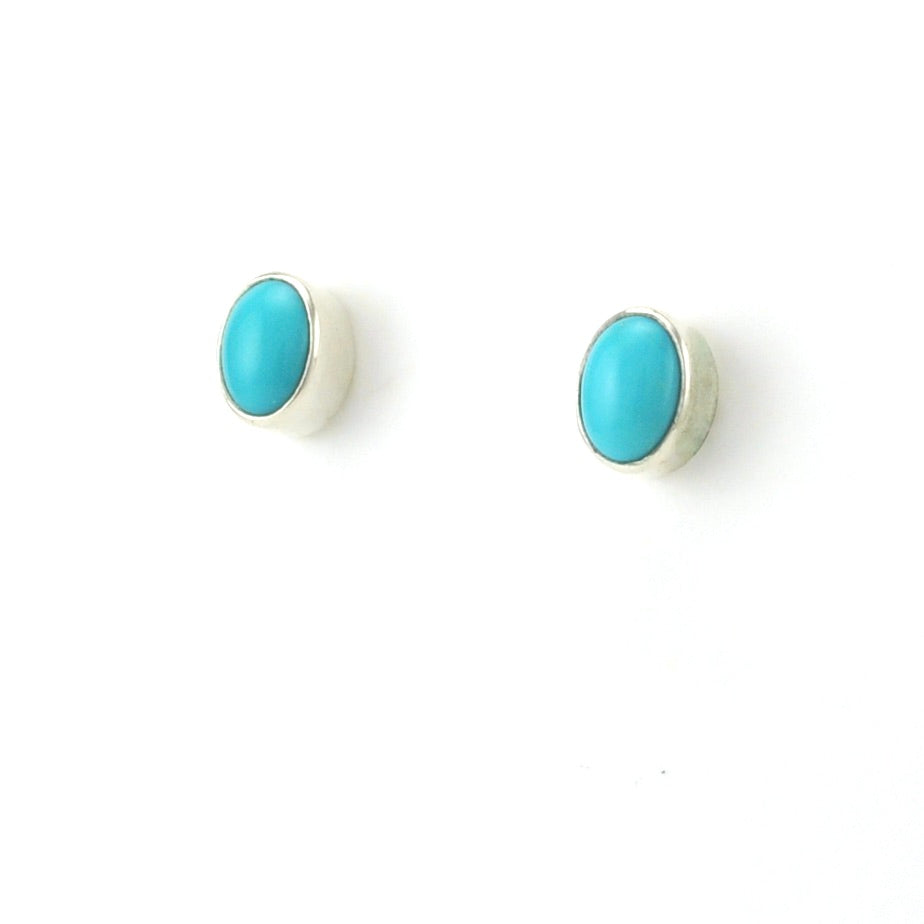 Sterling Silver Arizona Turquoise 5x7mm Oval Post Earrings