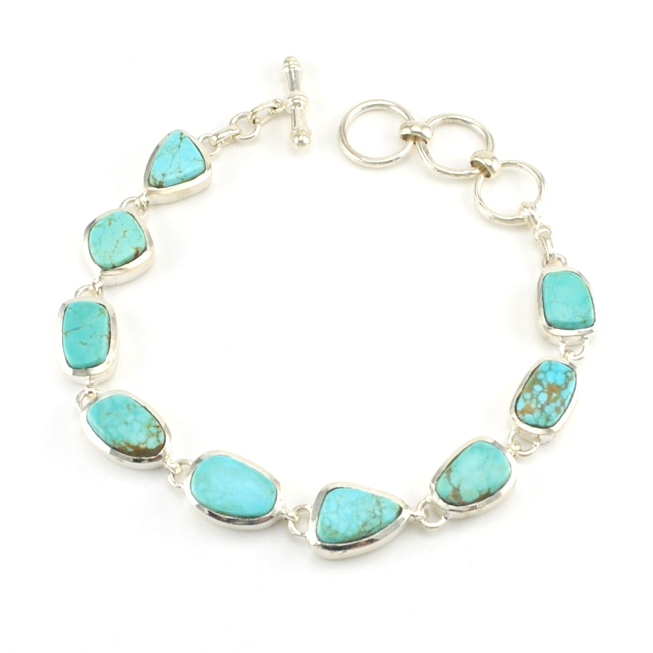 Sterling Silver Nevada Turquoise Toggle Bracelet