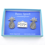 Handcrafted Pewter Pineapple Magnet Set