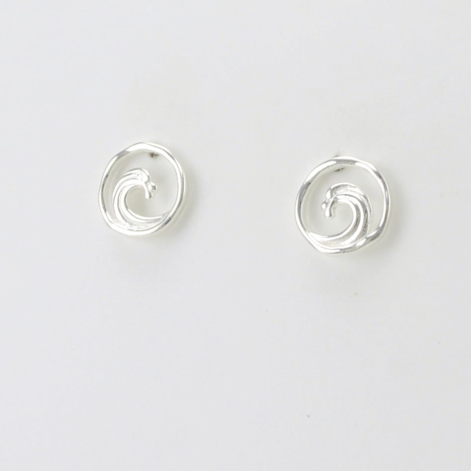 Sterling Silver Wave Post Earrings