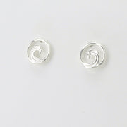 Sterling Silver Wave Post Earrings
