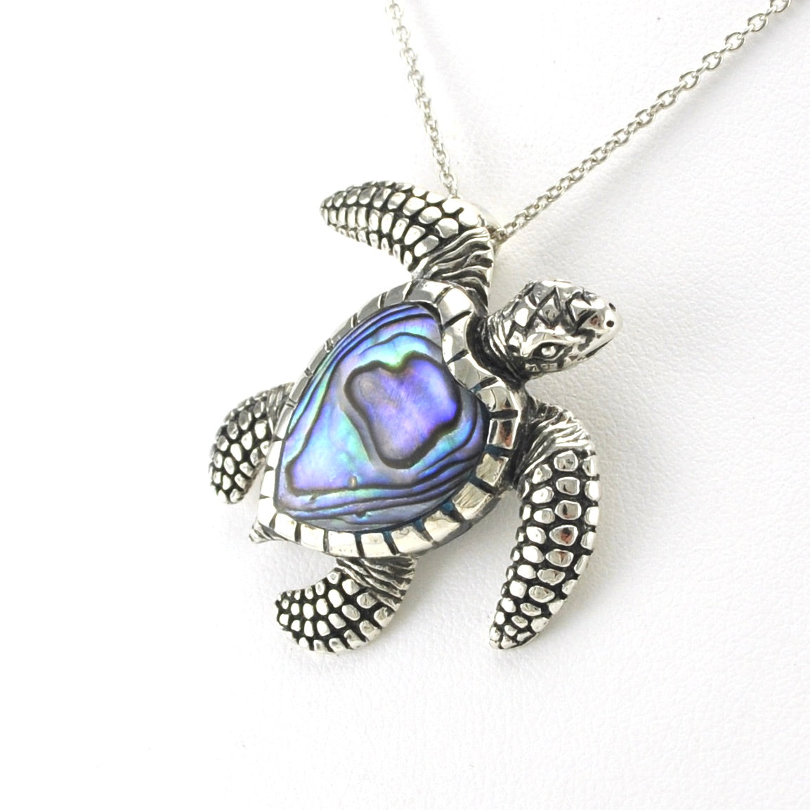 Sterling Silver Sea Turtle with Abalone Pendant