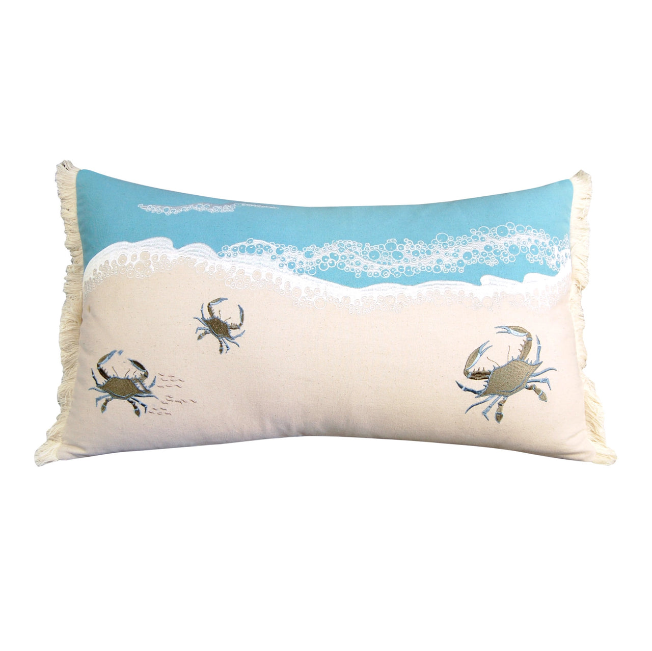 Crab with Waves Lumbar Indoor Pillow