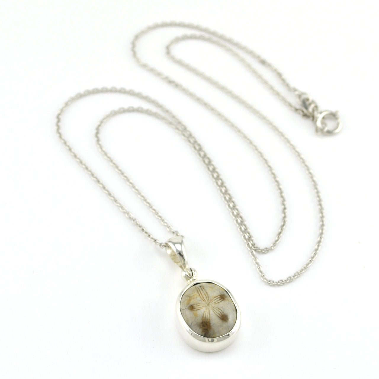 Sterling Silver Fossil Sea Urchin Necklace