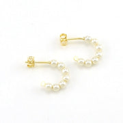 18k Gold Fill 15mm Simulated Pearl Hoop Earrings