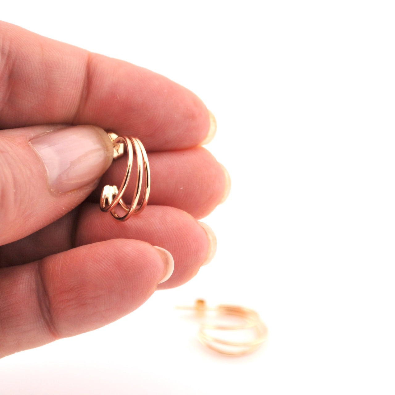 Gold Fill Triple Post Hoop