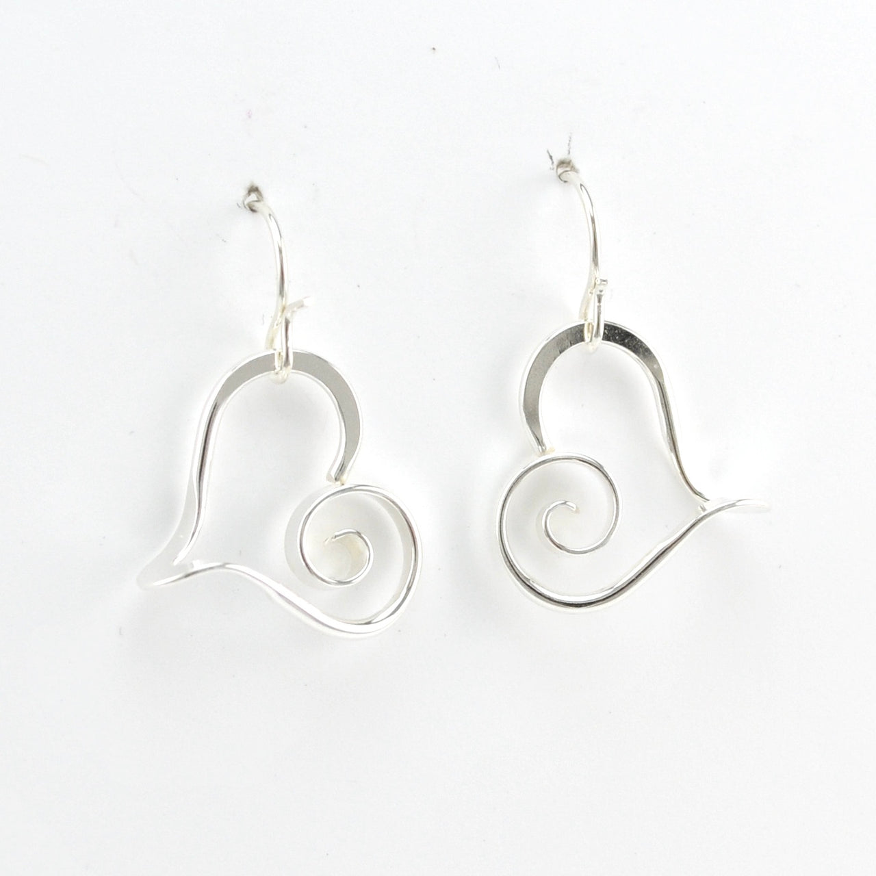 Sterling Silver Heart Dangle Earrings