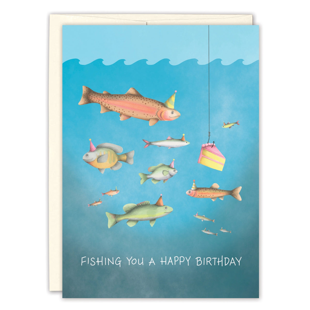 Fishing Birthday Card on white background