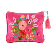 Floral Jewelry Pouch Fuchsia