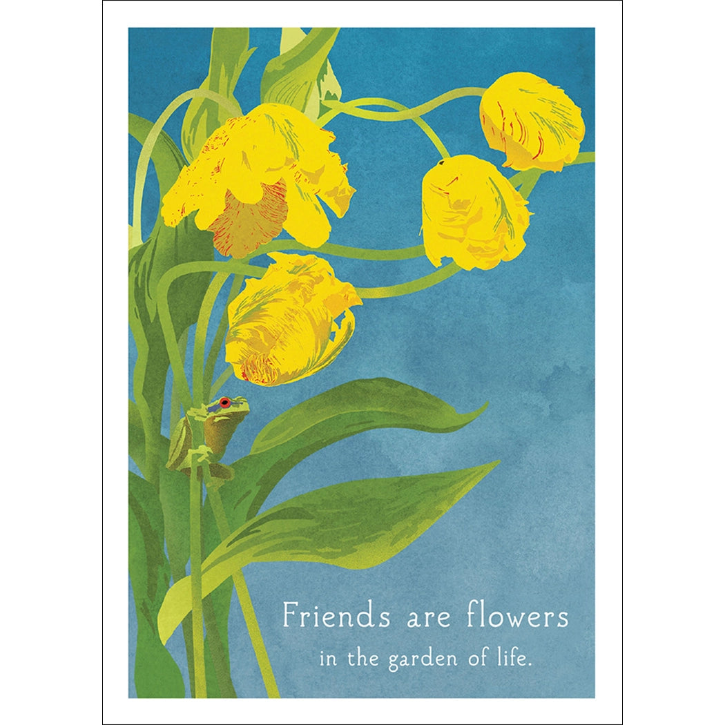 Frogs and Tulips Birthday Card