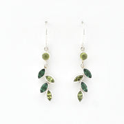 Front View Silver Peridot Green Quartz Marquise Earrings