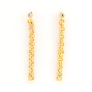 Front View 18k Gold Fill Double Rolo CZ Earrings