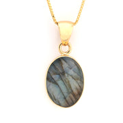 Front View Alchemia Labradorite Oval Pendant