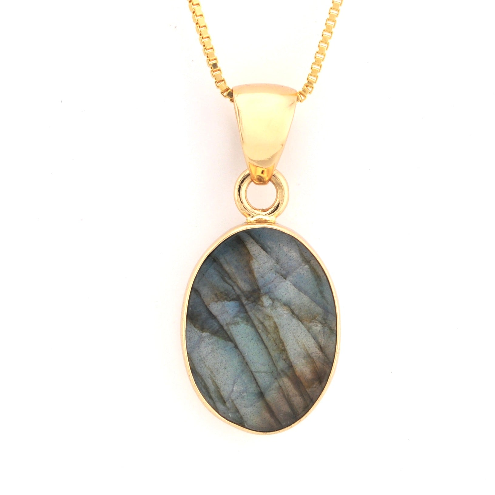 Front View Alchemia Labradorite Oval Pendant
