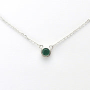 Front View Emerald .3ct 4mm Round Necklace

