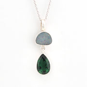 Front View Opal Green Quartz Necklace