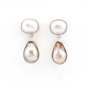 Pair of pearl earrings on a white background