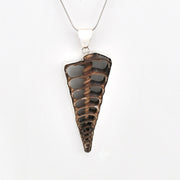 Front View Silver Cerithium Telescopium Shell Pendant