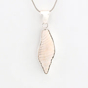 Silver pendant necklace on a white background
