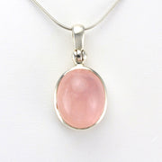 Front View Silver Morganite Oval Pendant