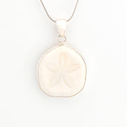 Sterling Silver Sand Dollar Pendant on white background