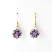 Front View Vermeil Amethyst Bezel Dangles