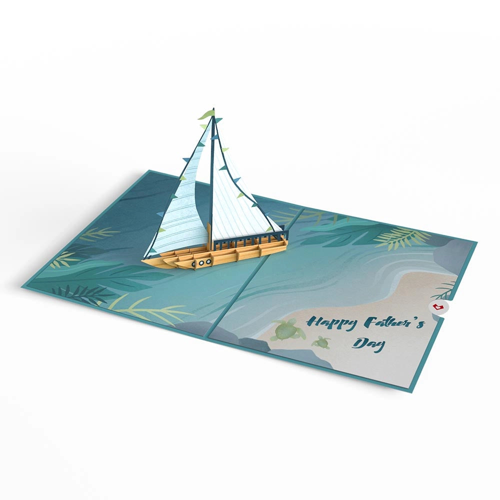 Full Card Father's Day Set Sail Pop Up Card