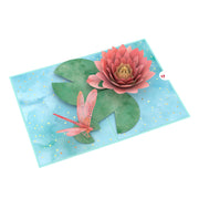 Full Card Water Lily Dragonfly Pop Up Card