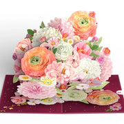 Full View Blush Blooms Birthday Pop Up Card