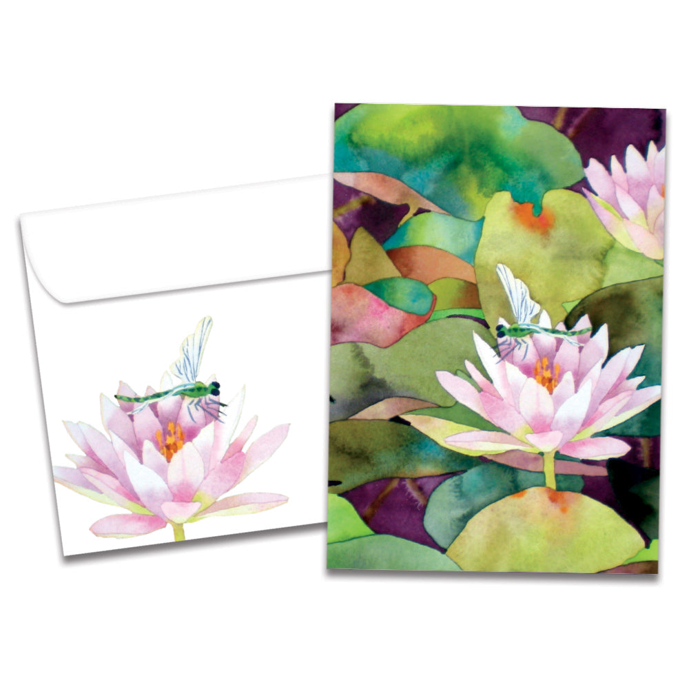 Waterlilies and Dragonflies Sympathy Card