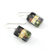 Glass Black Golden Phase Earrings