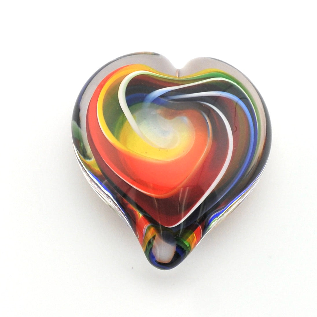 Colorful heart-shaped object on a white background