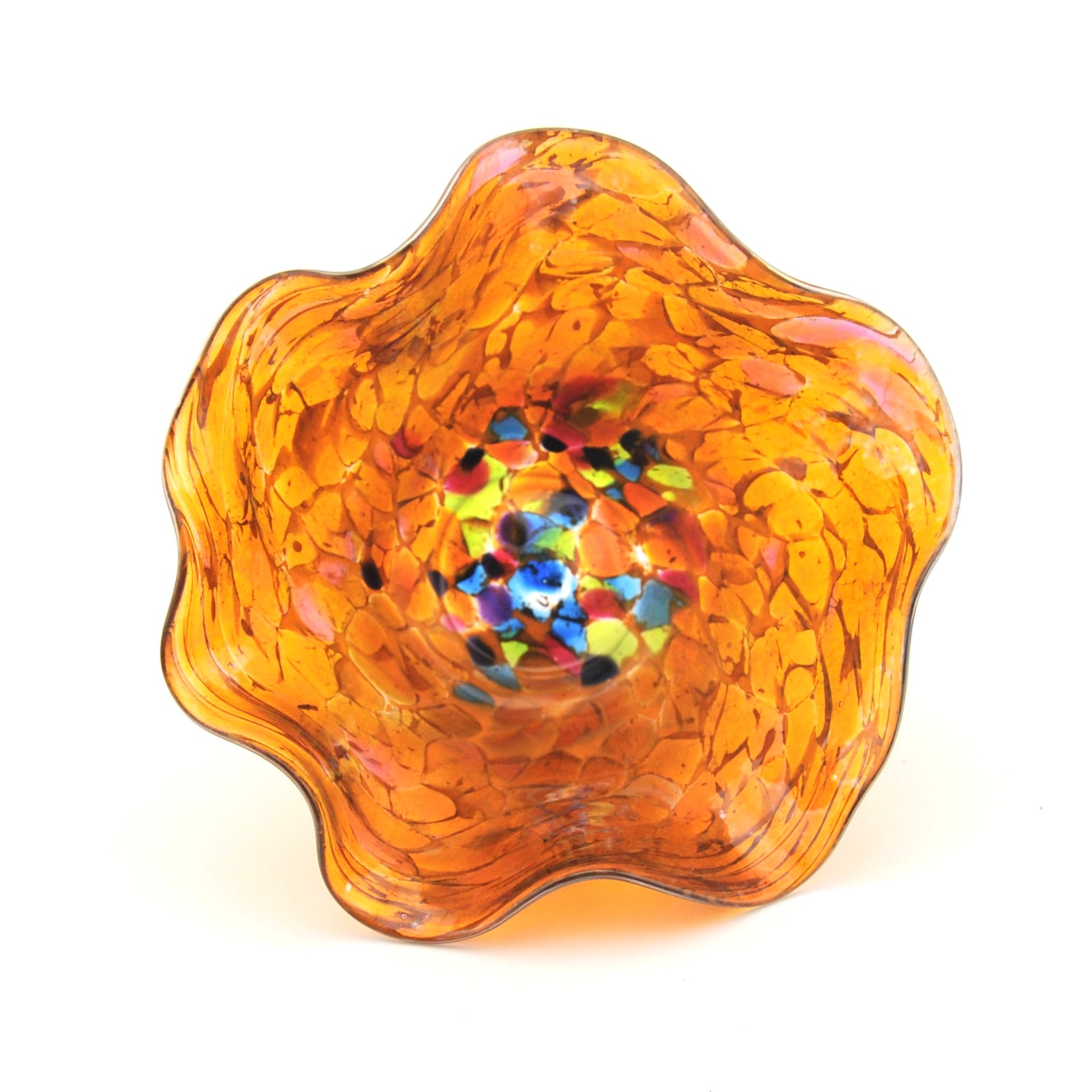 Glass Island Amber Mini Floppy Bowl Inside