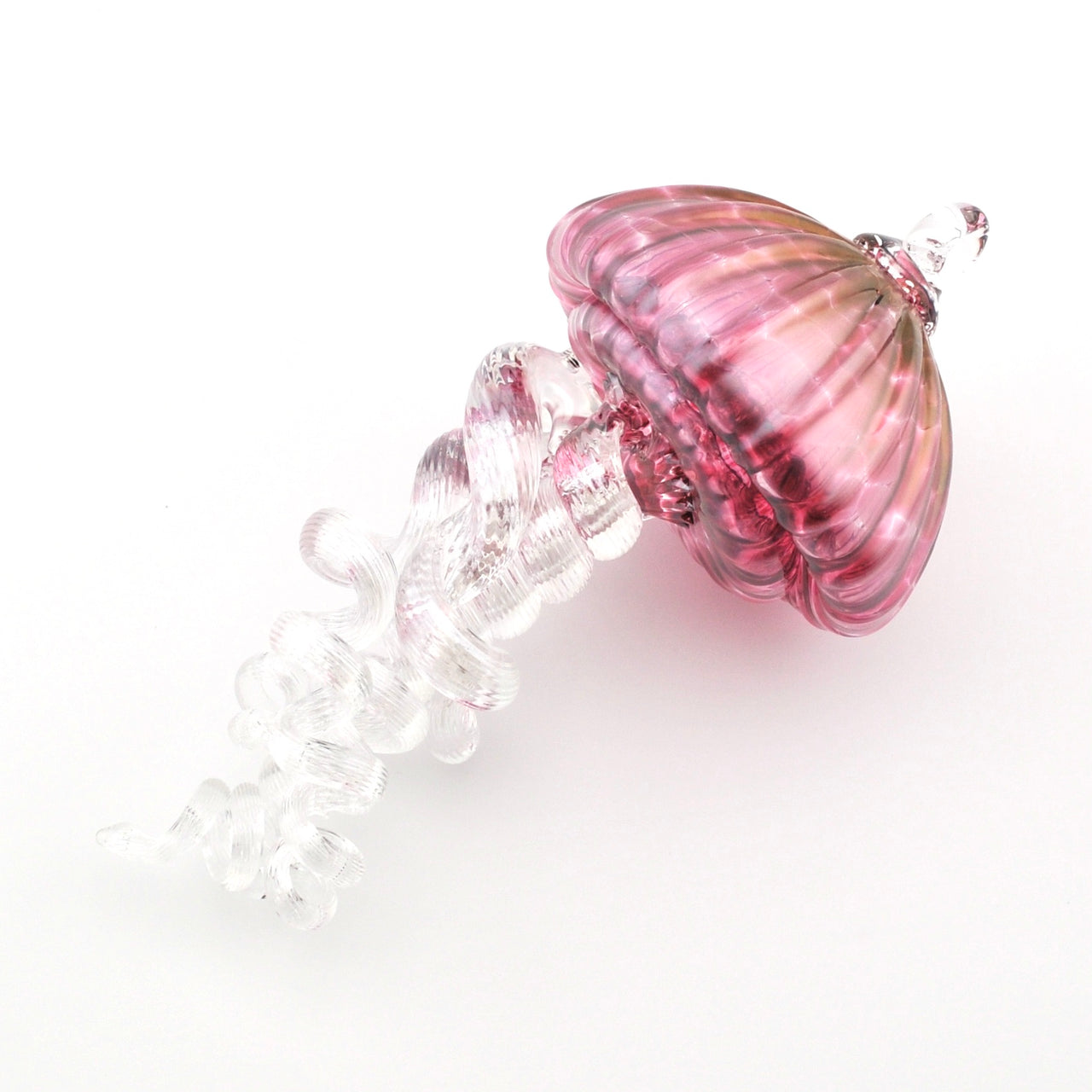 Glass Large Cranberry Hanging Jellyfish Ornament