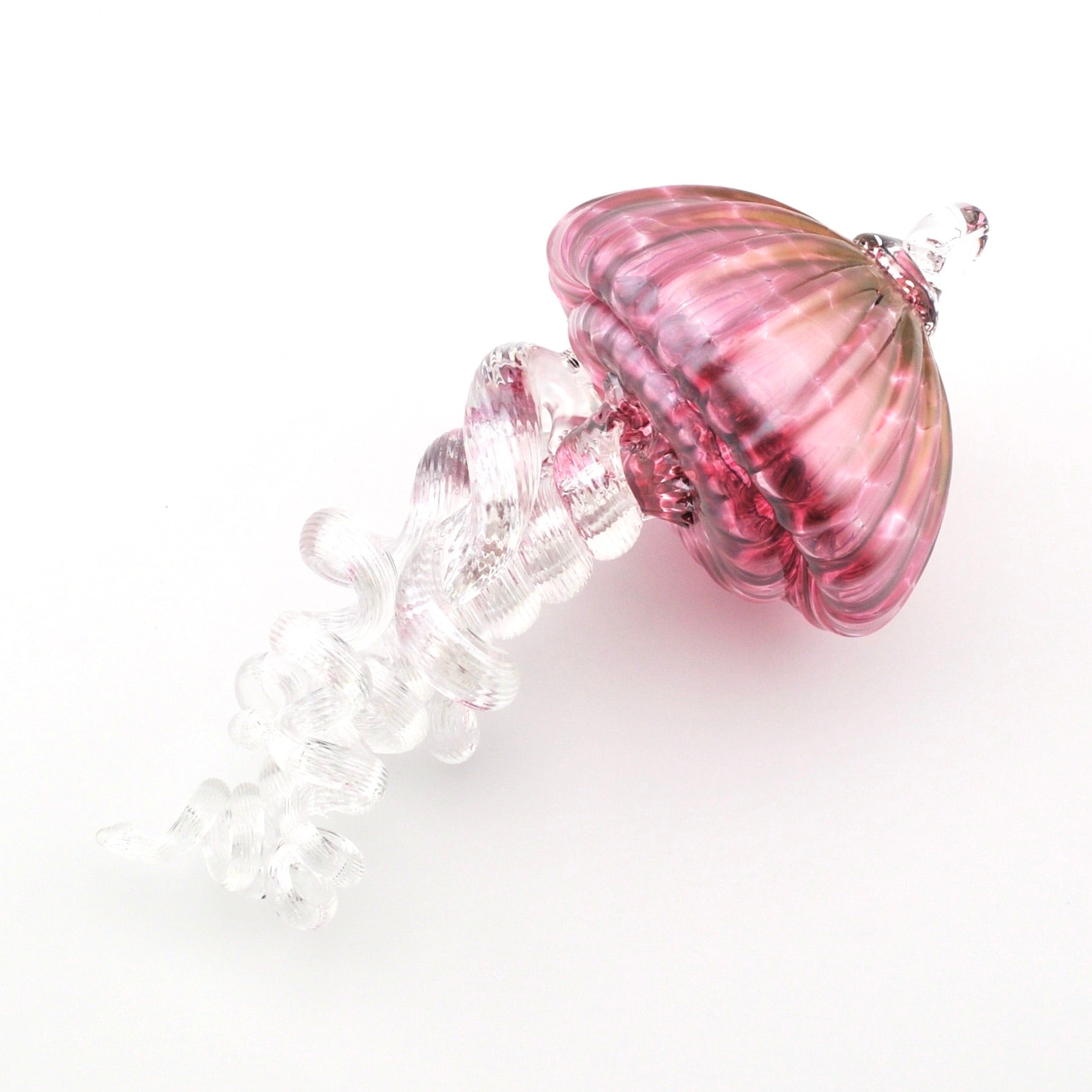 Glass Large Cranberry Hanging Jellyfish Ornament