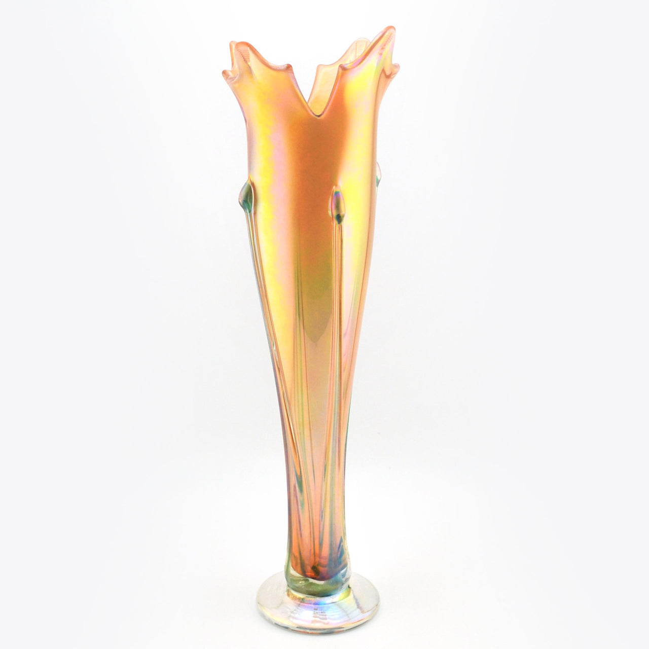 Glass Salmon Flower Vase