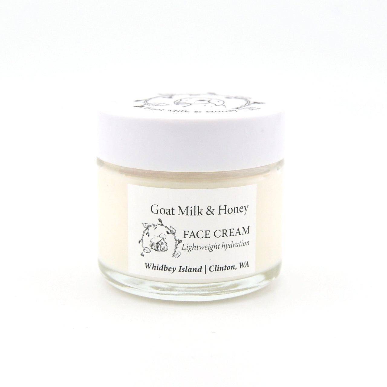 Jar of Goat Milk & Honey Face Cream on a white background