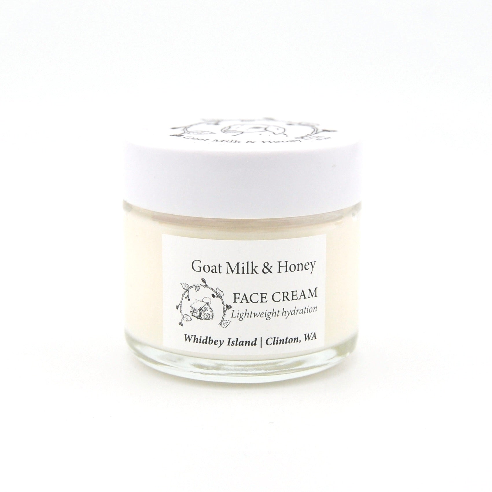Jar of Goat Milk & Honey Face Cream on a white background