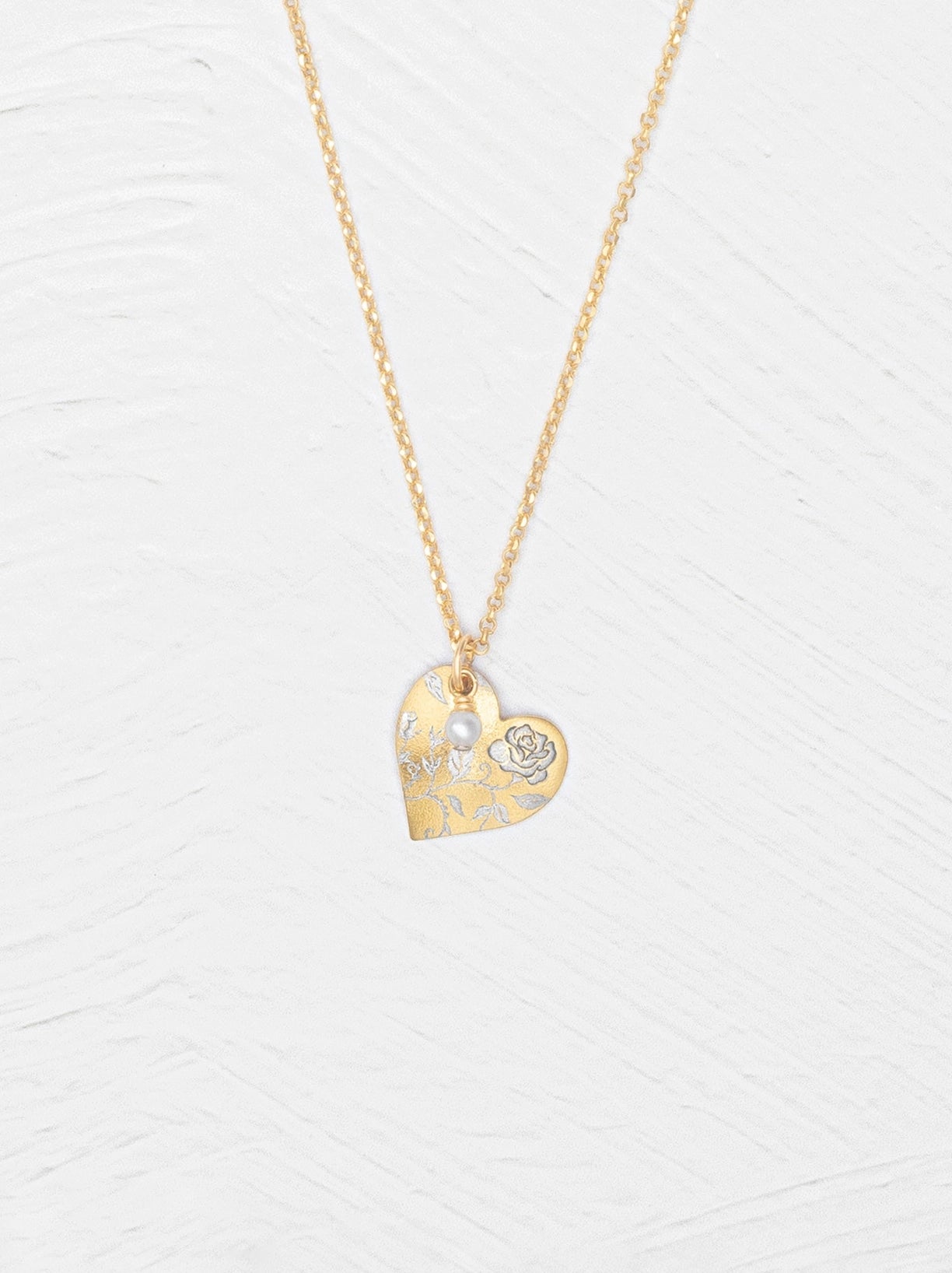 Gold Budding Heart Pendant Necklace