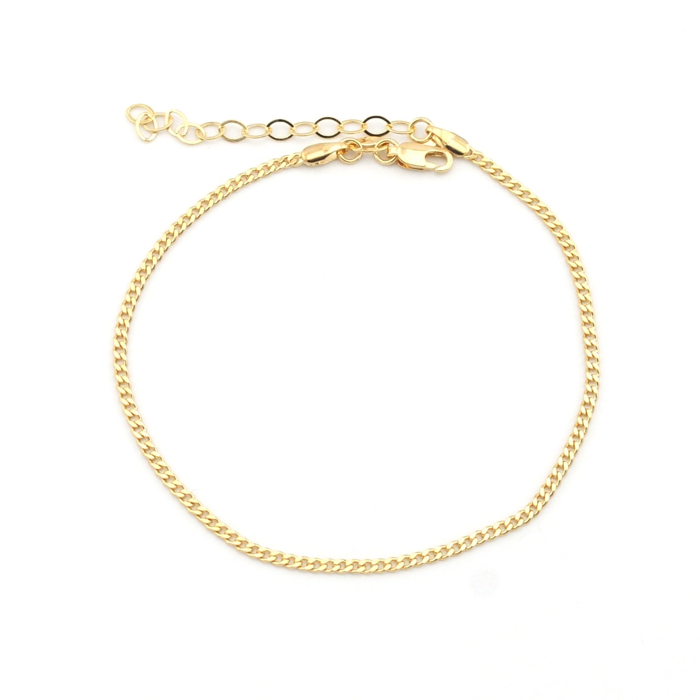 Gold Fill 2mm Cuban Chain 9 Inch Anklet