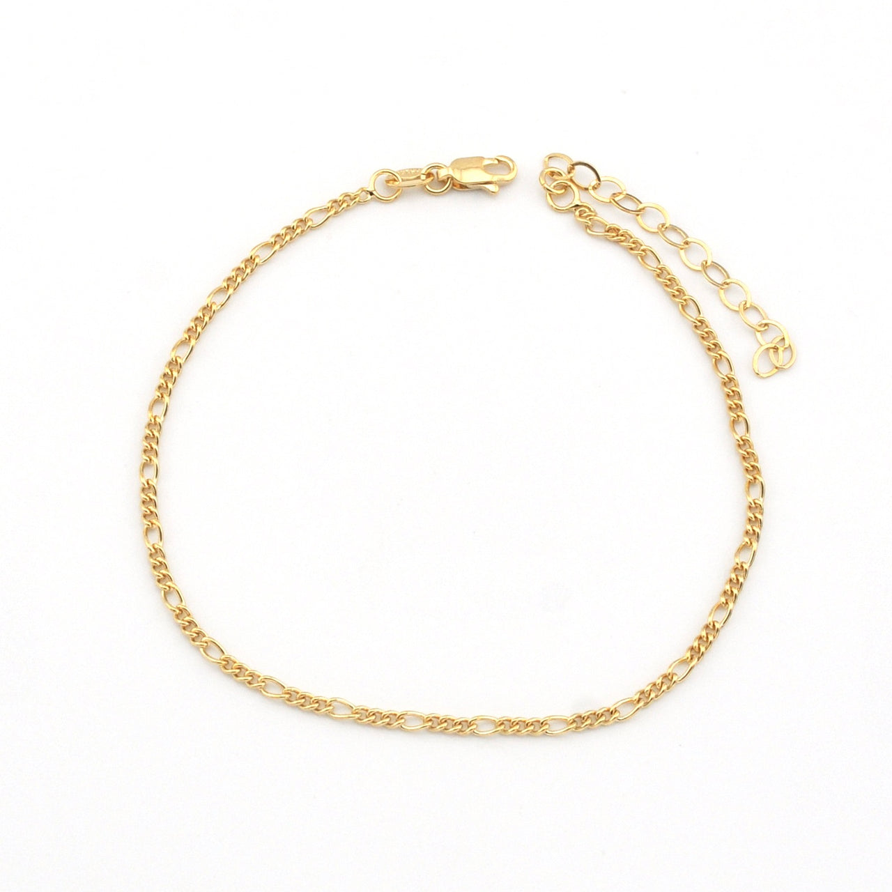 18k Gold Fill 2mm Rounded Figaro 9 to 11 Inch Anklet