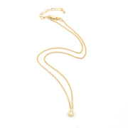 Gold Fill Cubic Zirconia Solitaire Necklace