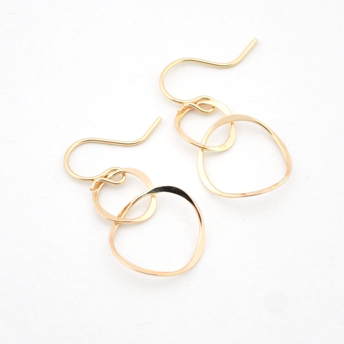 Gold Fill Double Circle Dangle Earrings